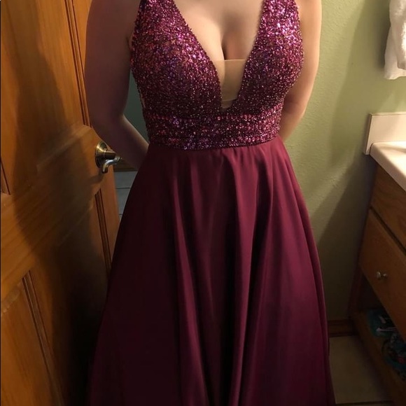 Magenta Prom Dress - Picture 3 of 5